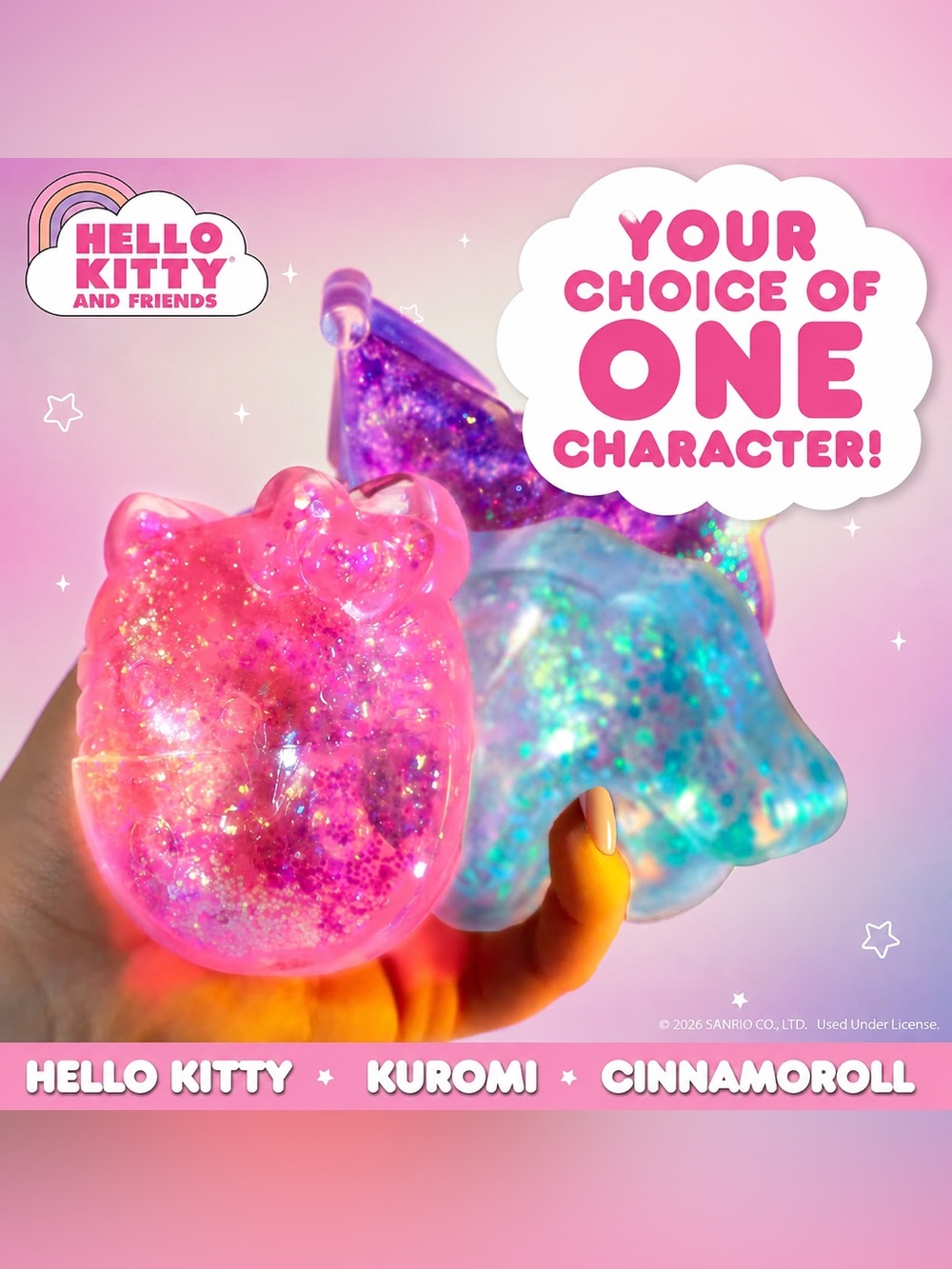 ✨ CINNAMAROLL (Hello Kitty) Gelli Gels Squishy  💖🌈 Slow-Flow Glitter ✨ NWT